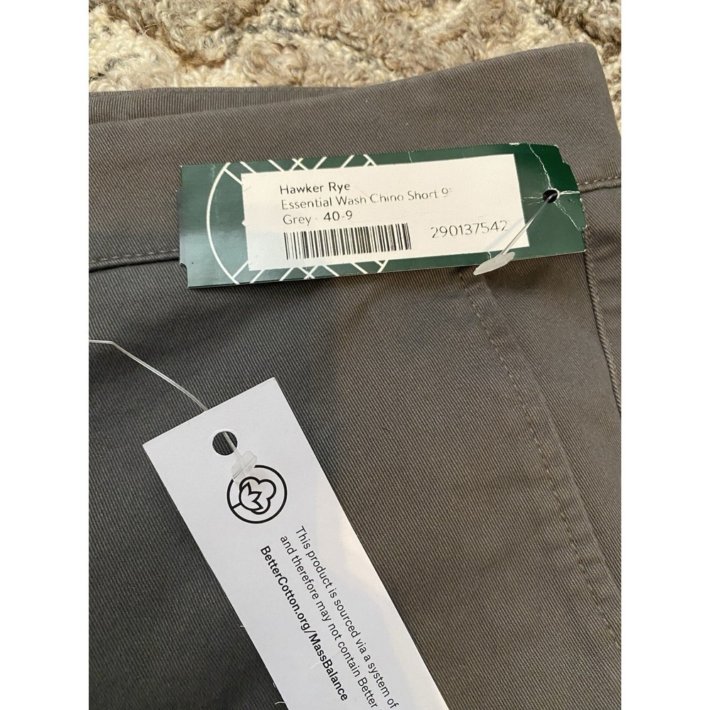 NEW Hawker Rye Men's Essential Wash 9" Chino Shorts Gray Size 40x9 - Picture 2 of 9